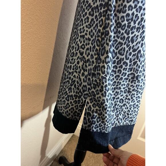 Rampage Mini Dress Y2K Cheetah Blue Vintage Stretchy Babydoll Leopard Slip Sz M - Picture 7 of 13